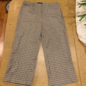 high waisted loose fitted plaid pants